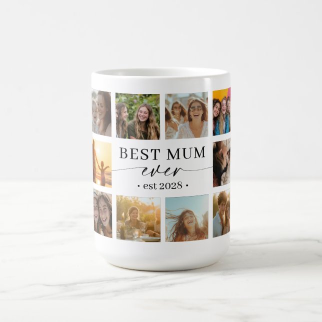 Caneca De Café Best Mum Ever Photo Collage Mug Gift (Centro)