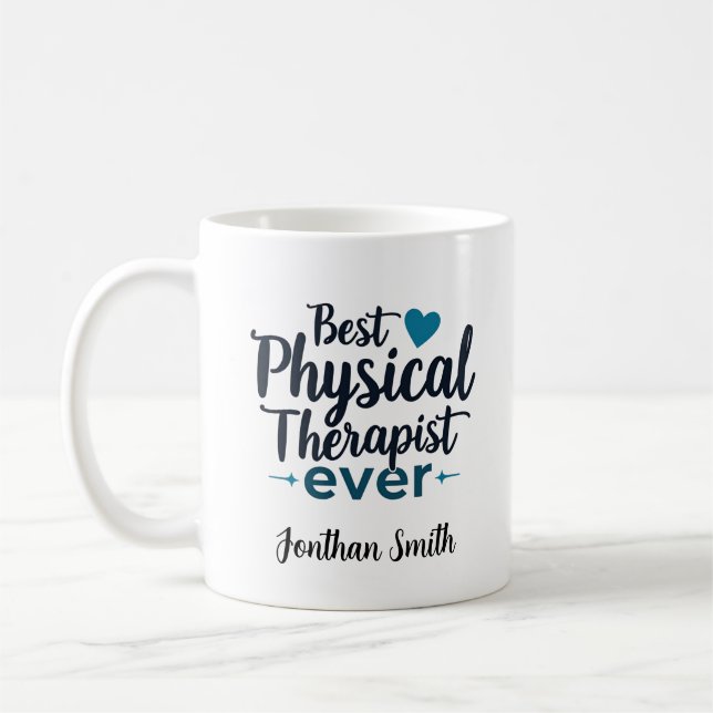 Caneca De Café Best Physical Therapist Ever Typography Gift (Esquerda)