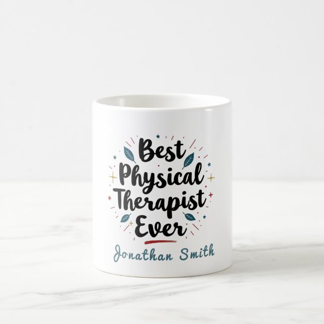 Caneca De Café Best Physical Therapist Ever Typography Gift (Centro)
