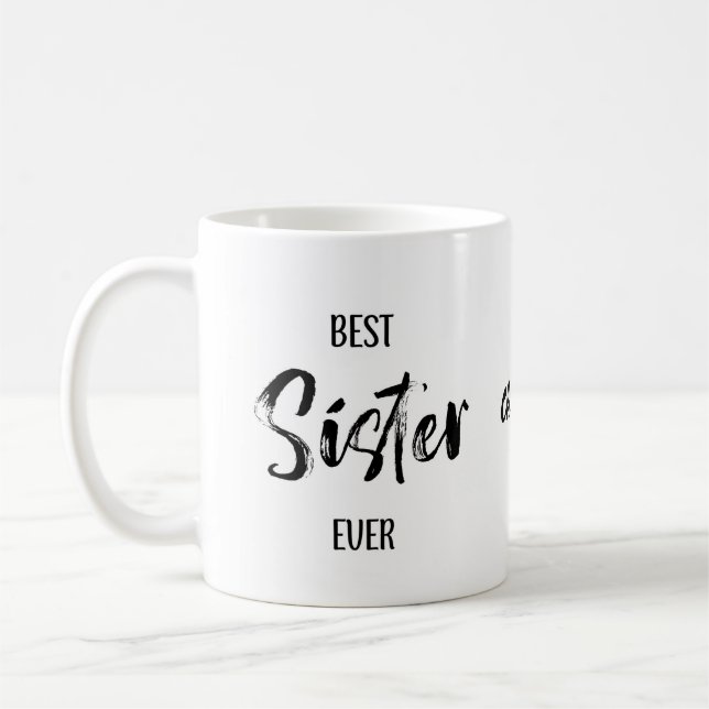Caneca De Café Best Sister Ever Simple White Mug (Esquerda)