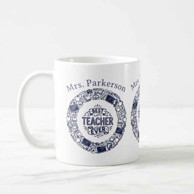 Caneca De Café Best Teacher Ever (Esquerda)