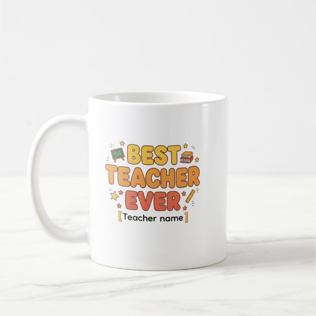 Caneca De Café best teacher ever mugs (Esquerda)