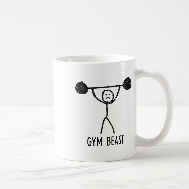 Caneca De Café Besta da academia exercício engraçado de musculaçã (Direita)