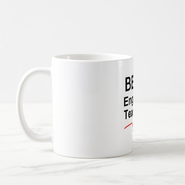 Caneca De Café Besta Engraçada ou Melhor Professora Inglesa (Esquerda)