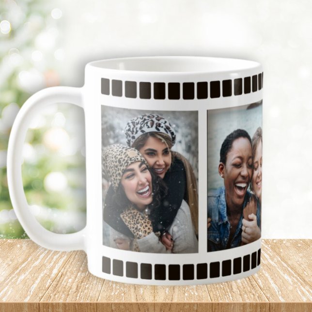 Caneca De Café Bestie BFF Multi Photo Strip Coffee Mug (Criador carregado)