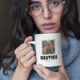 Caneca De Café Besties Amizade Colagem de Fotos BFF Coffee Mug