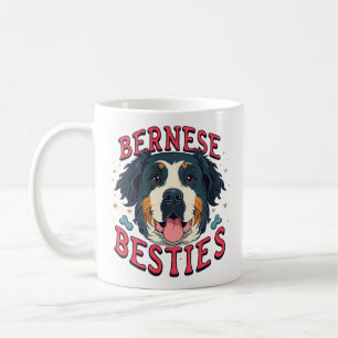 Caneca De Café Besties Bernesas - Amizade com a Montanha Bernesa