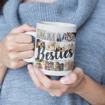 Caneca De Café BESTIES, Colagem de Fotos e Nomes | FCFB<br><div class="desc">Um tesouro de vida é ter um cuppa com seu bestie! Avise o seu quanto eles significam para você com esta moça de colagem de fotos 'Melhores Amigos'. Apresentando 12 fotografias quadradas à sua escolha, que são facilmente descarregadas do seu telefone ou computador, o texto 'bestie' em letras grandes e...</div>