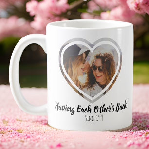 Caneca De Café Besties Para A Vida Foto Em Forma De Coração