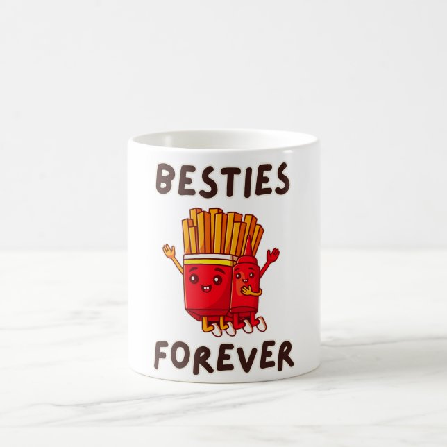 Caneca De Café Besties Para Fritas Francesas De Ketchup Cujo Cant (Centro)