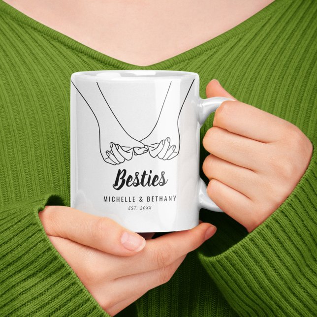 Caneca De Café Besties Pinky Promessa (Criador carregado)