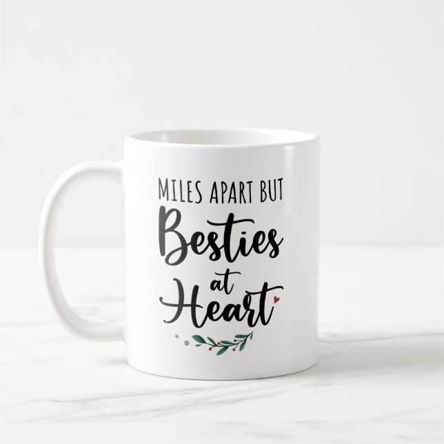 Caneca De Café Besties Presentes - Milhas Distantes Mas Besties N (Esquerda)