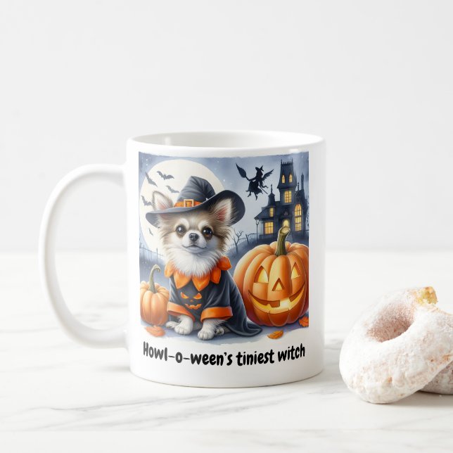 Caneca De Café BESTSELLER! Chihuahua Halloween Mug - (Com Donut)