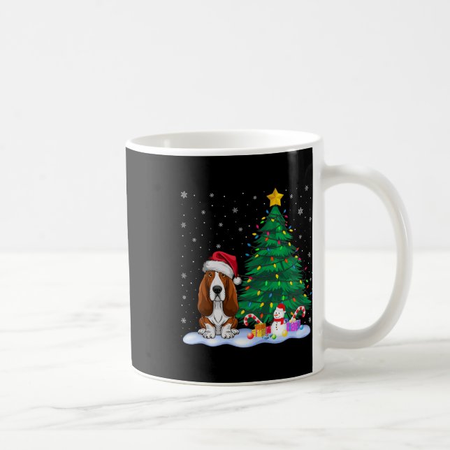 Caneca De Café Bet Hound Dog Xmas Tree Lights Reindeer Hat Cristo (Direita)
