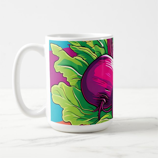 Caneca De Café Beterrabas Roxas Vibrantes Pop Art (Esquerda)