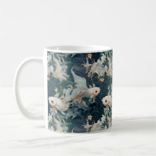 Caneca De Café Betta Fish Blue White
