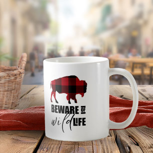 Caneca De Café Beware Wild Life Buffalo, Xadrez ID669