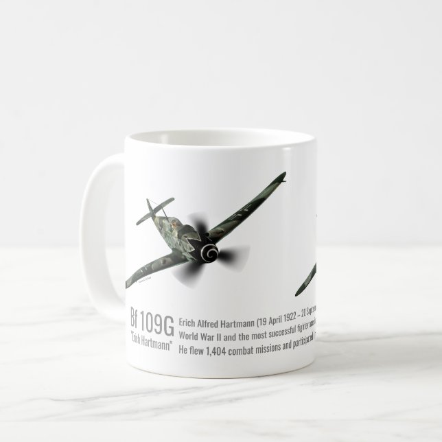Caneca De Café Bf 109G "Erich Hartmann" (Frente Esquerda)
