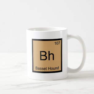 Caneca De Café Bh - Basset Hound Chemistry Element Symbol Dog Tee