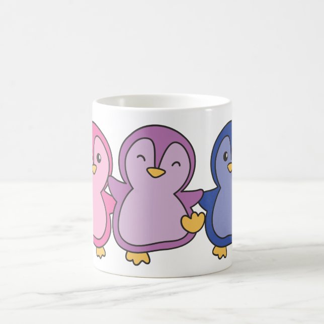 Caneca De Café Bi Flag Pride Lgbtq Cute Penguin Coffee Mug (Centro)