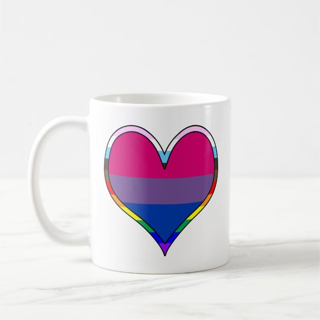 Caneca De Café Bi Pride Heart Coffee Mug (Esquerda)