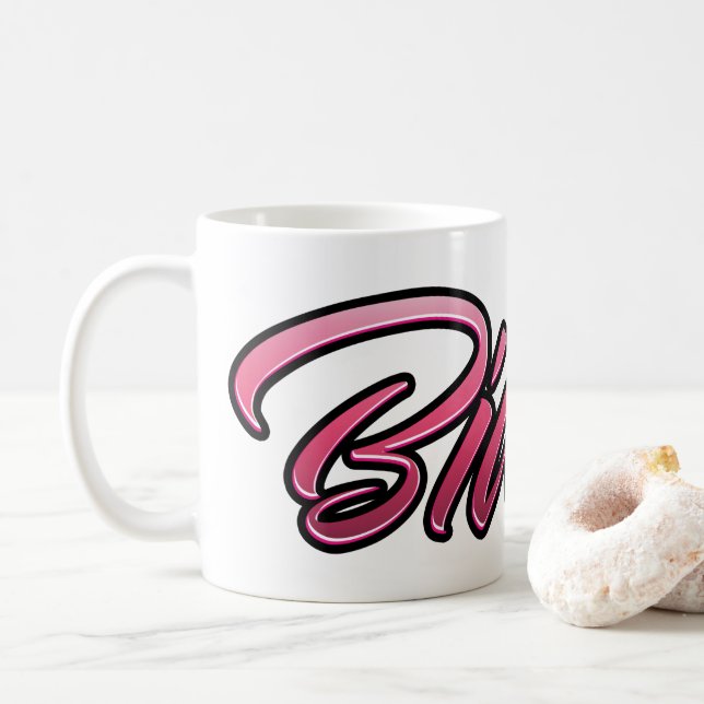 Caneca De Café Bianca faded pink Tasse Teetasse Kaffeetasse (Com Donut)