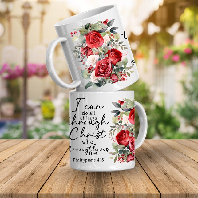 Caneca De Café Bible Verse I can Do all Things Coffee Mug (Bible verse. I can do all things through Christ who strengthens me Philippians 4:13)
