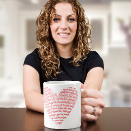 Caneca De Café Bíblia 1 Corinthians 13 Love Heart Art Design