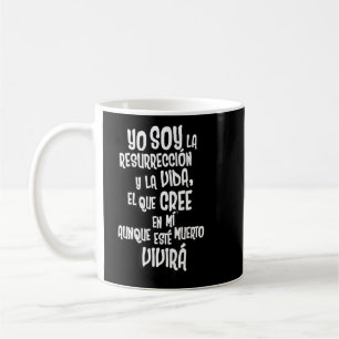 Caneca De Café Bíblia Cristã Verse Citação John 11 25 Espanhol