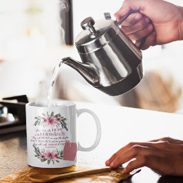 Caneca De Café Bíblia Cristã Verse Isaiah 40 Floral Rosa