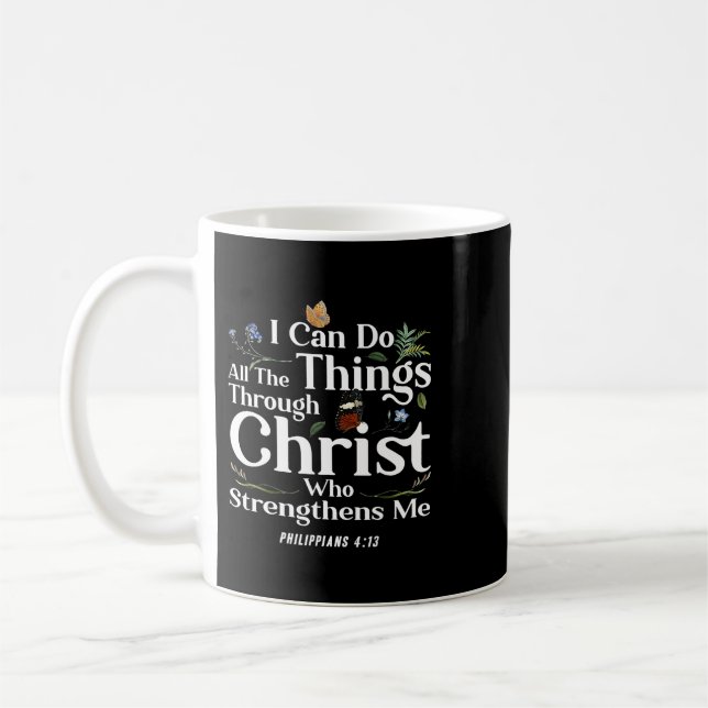 Caneca De Café Bíblia Cristã Verse Philippians 413 Flor (Esquerda)