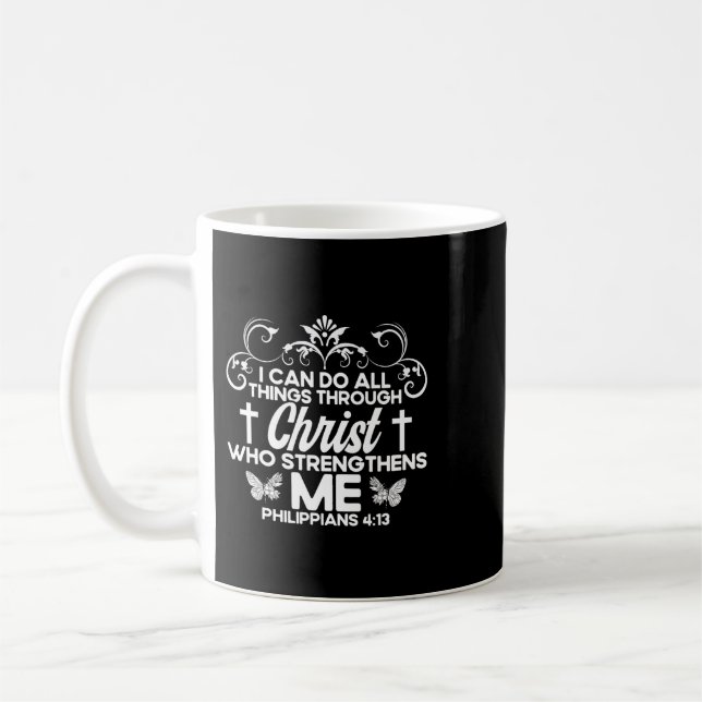 Caneca De Café Bíblia Cristã Verse Philippians 413 Flor (Esquerda)