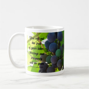 Caneca De Café Bíblia Inspiracional Verse Beneficia Uvas Roxas