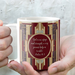 Caneca De Café Bíblia personalizável para download da Art Deco Ve