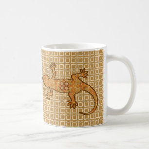 Caneca De Café Bíblia Tribal Gecko - ferrugem, âmbar e bronzead