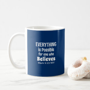Caneca De Café Bíblia Versa Cristã Faith Marinho Azul