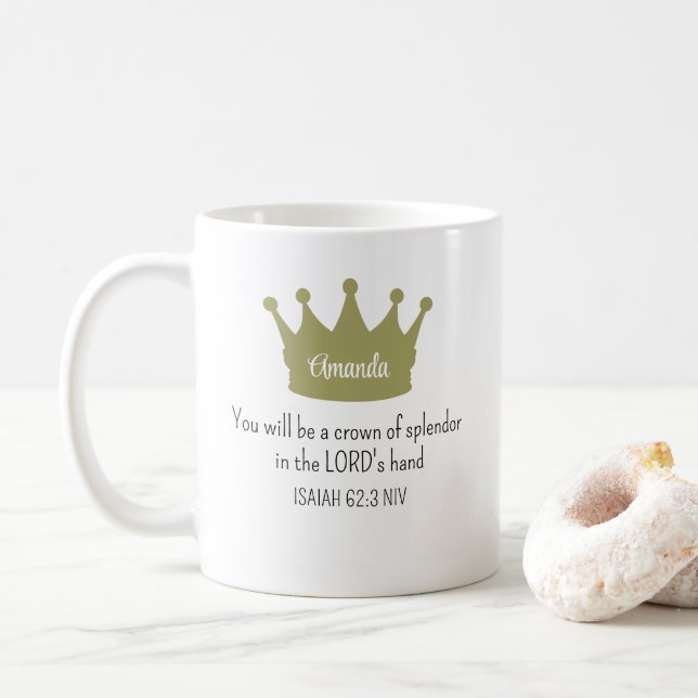 Caneca De Café Bíblia Versa Cristã Faith White (Com Donut)