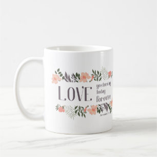 Caneca De Café Bíblia Verse: Amor ontem, hoje, para sempre