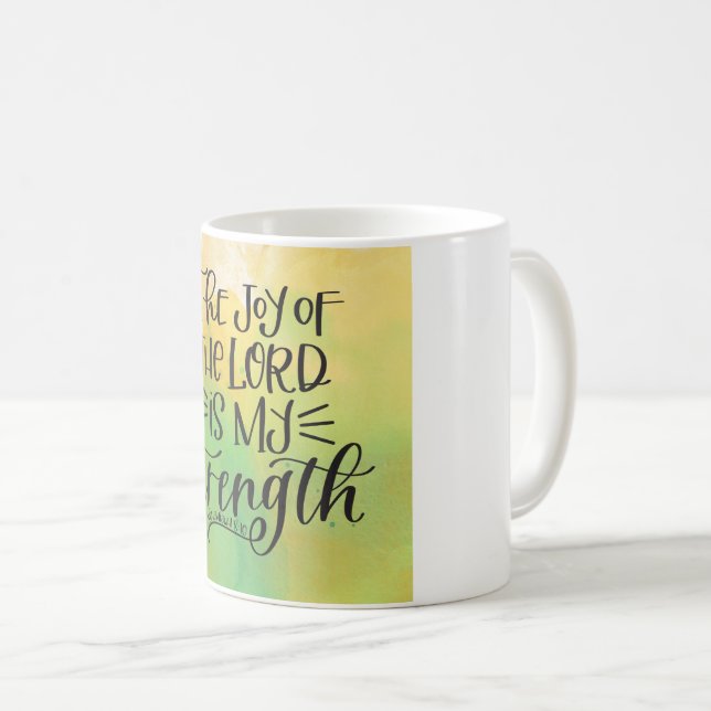 Caneca De Café Bíblia Verse Mug - A Alegria Do Senhor (Frente Esquerda)