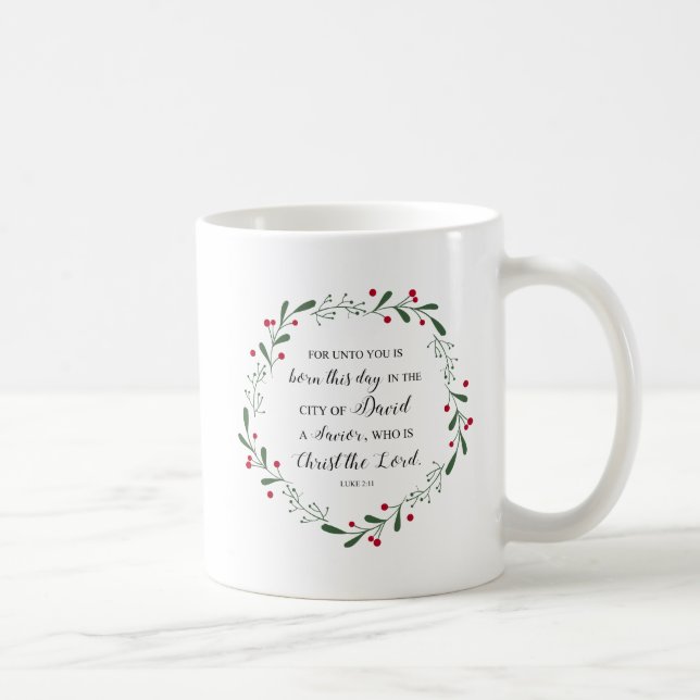 Caneca De Café Bíblia Verse Natal Luke 2:11 Cidade de David (Direita)