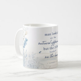 Caneca De Café Bíblia Verso 1 Samuel 16:7 Cama Aquarela
