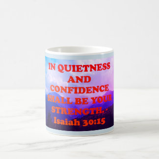 Caneca De Café Bíblia verso de Isaiah 30:15.