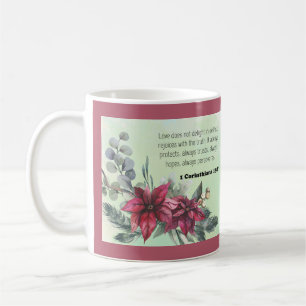 Caneca De Café Bíblia verso floral