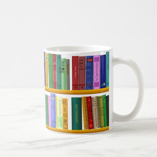 Caneca De Café Biblioteca para o gênio. Livros para estudantes (Direita)