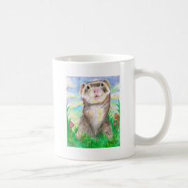 Caneca De Café Bicho animal pequeno da doninha bonito