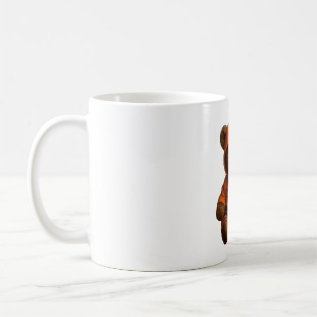Caneca De Café Bicho de Pelúcia com Moletom de Abóbora – Design d (Esquerda)