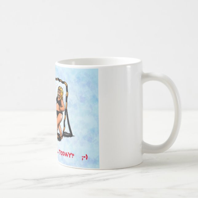 Caneca De Café Bicho humor, mulher assustada e espelhada (Direita)