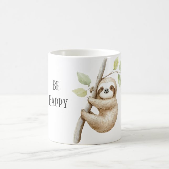 Caneca De Café Bicho-Preguiça Feliz na Árvore (Centro)