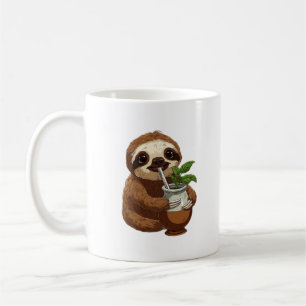 Caneca De Café Bicho Preguiça Fofo Bebendo Yerba Mate � Adorável 