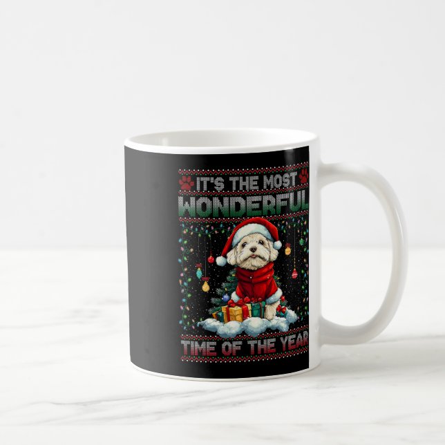 Caneca De Café Bichon Frise das Árvores de Natal (Direita)